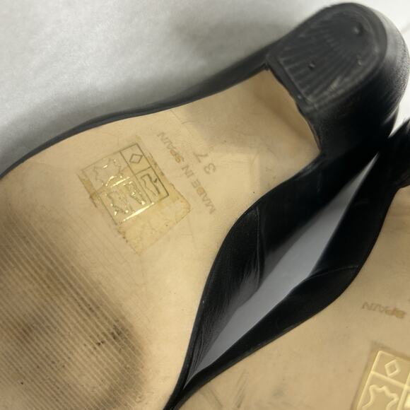 OFFICE London Black Leather Heel Pumps Size 37 - Picture 10 of 10